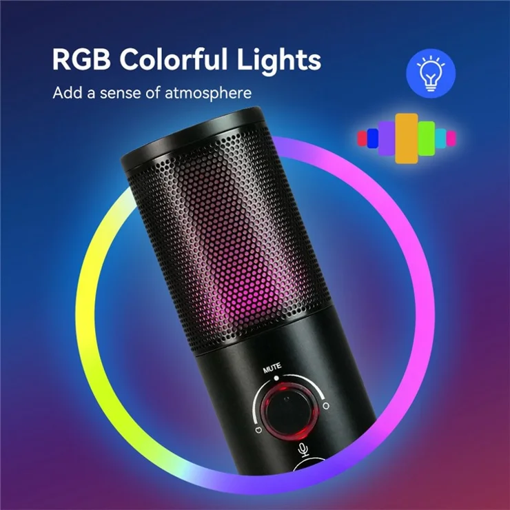 RETEKESS TG101 Live Streaming Wireless RGB Microphone for Gaming, Online Conference