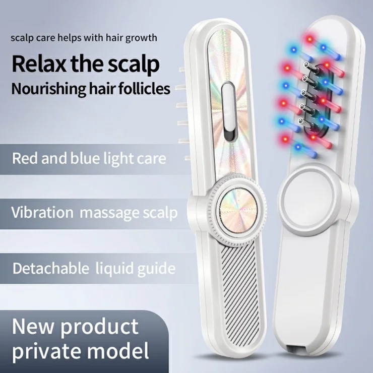 Red / Blue Light Hair Care Massager Comb with Liquid Guide, Vibration, CE  Certified