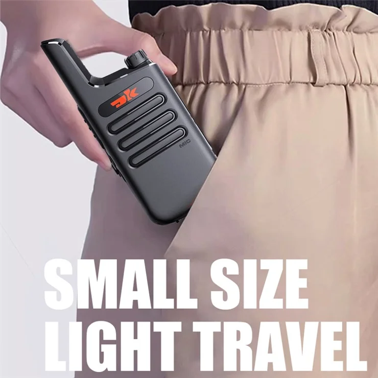 DK F1 2Pcs Portable Mini Handheld Interphone UHF 400-480MHZ Walkie Talkie - Black / EU Plug