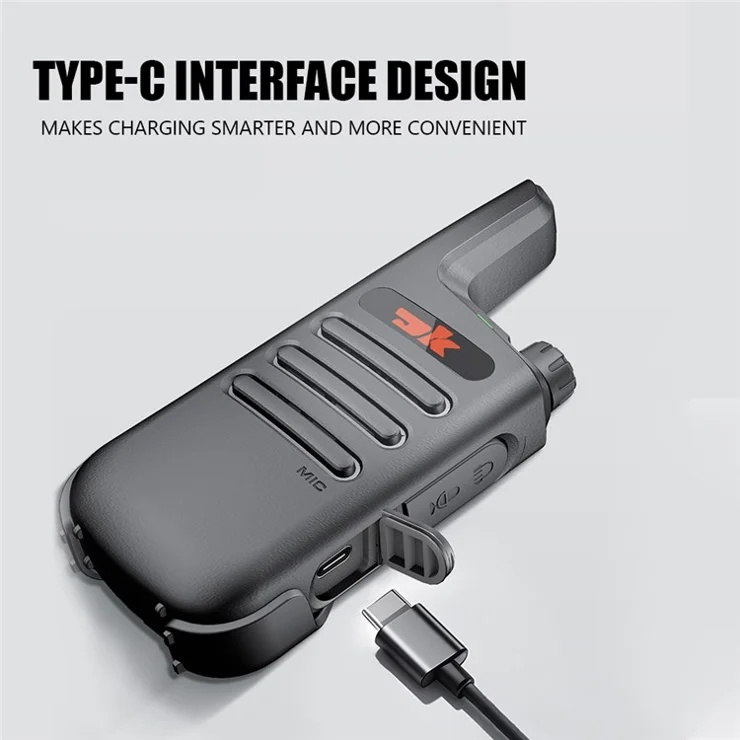 DK F1 2Pcs Portable Mini Handheld Interphone UHF 400-480MHZ Walkie Talkie - Camouflage Brown / US Plug