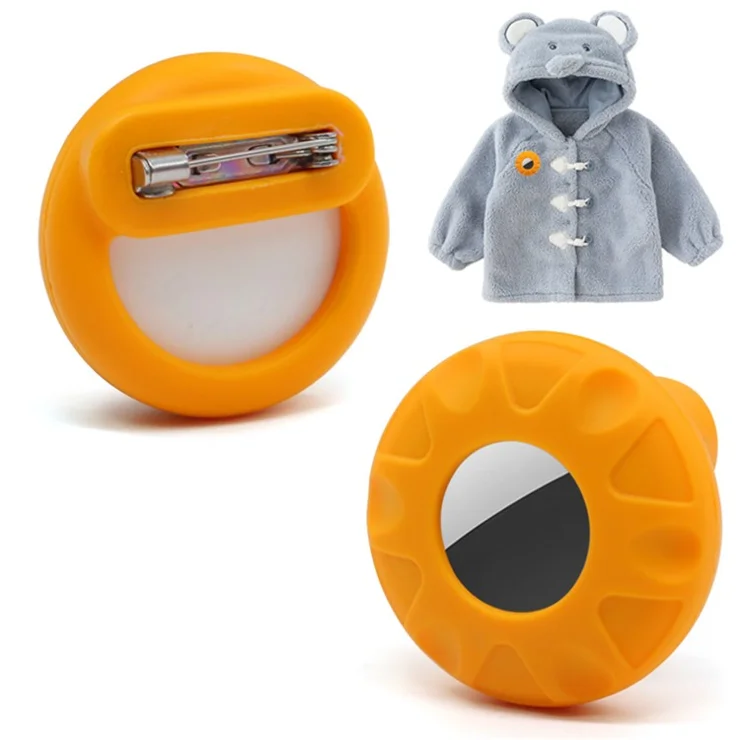 For Apple AirTag Silicone Cover Bluetooth-compatible Tracker Protective Case Brooch Style - Mint Green