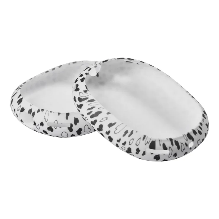 New Silicone Earmuff Protective Cover for AirPods Max Bluetooth-compatible Headset - Black/White Heart