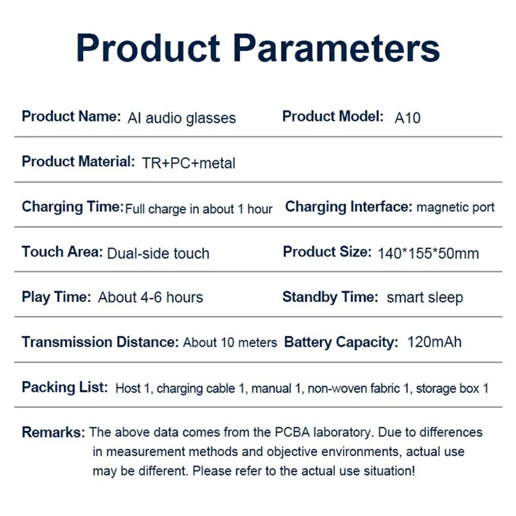 Lunettes Intelligentes IA - Autonomie Longue Durée 24h/24 Et
