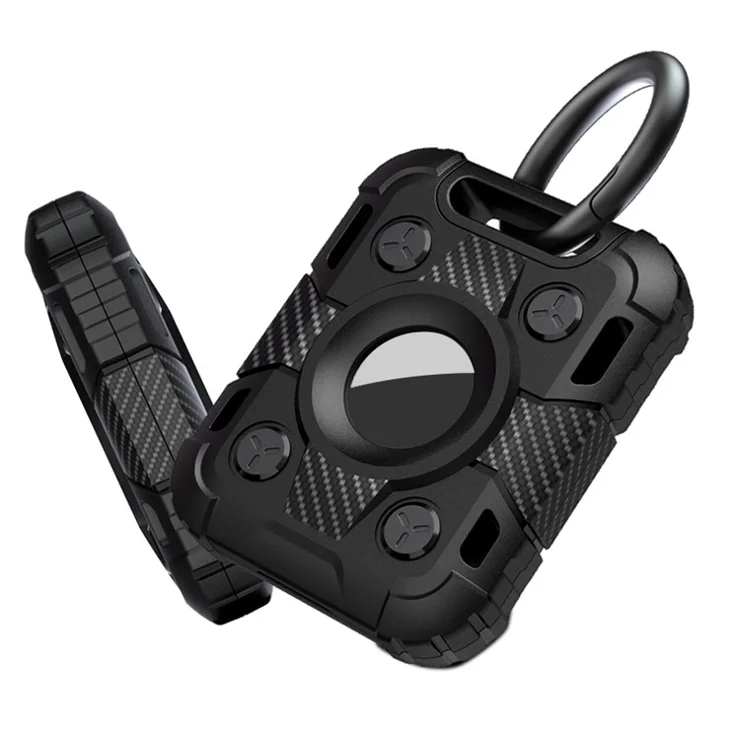 TPU Skin Armor Protective Case Anti-Lost Device with Ring Buckle for Apple AirTag Bluetooth-compatible Locator - Green