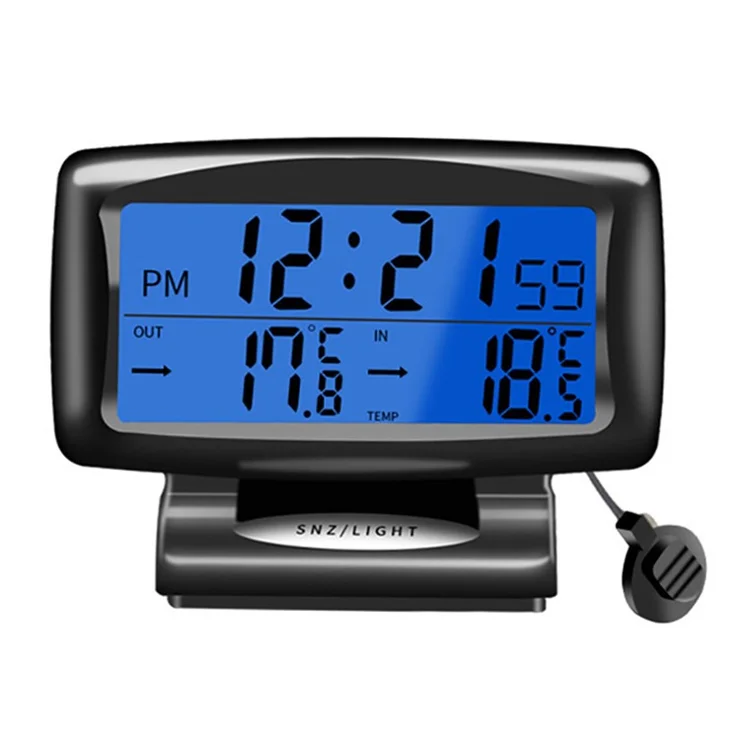 SH-350 Car Thermometer Digital Alarm Clock Auto Vehicles Temperature Gauge with Backlight Car Accessories