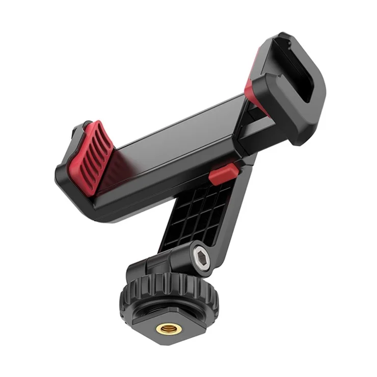 UURIG ST-06S Portable 360 Degrees Rotating Phone Holder Clip with Dual Cold Shoe Mount for Live Streaming Video Recording