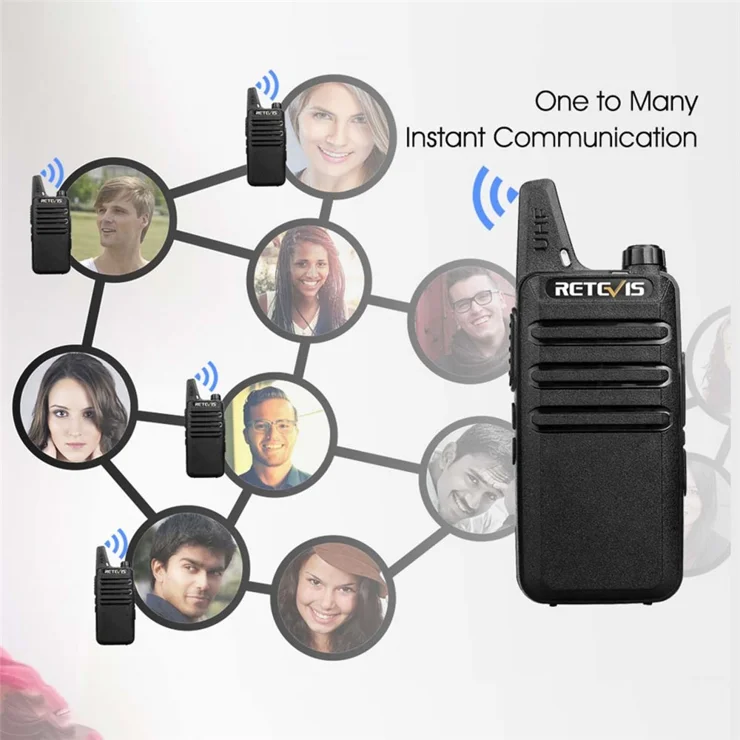 Talkie-Walkie Retevis RB628 - PMR446 Rechargeable - Portée Longue - VOX Main Libre - Lot De 2