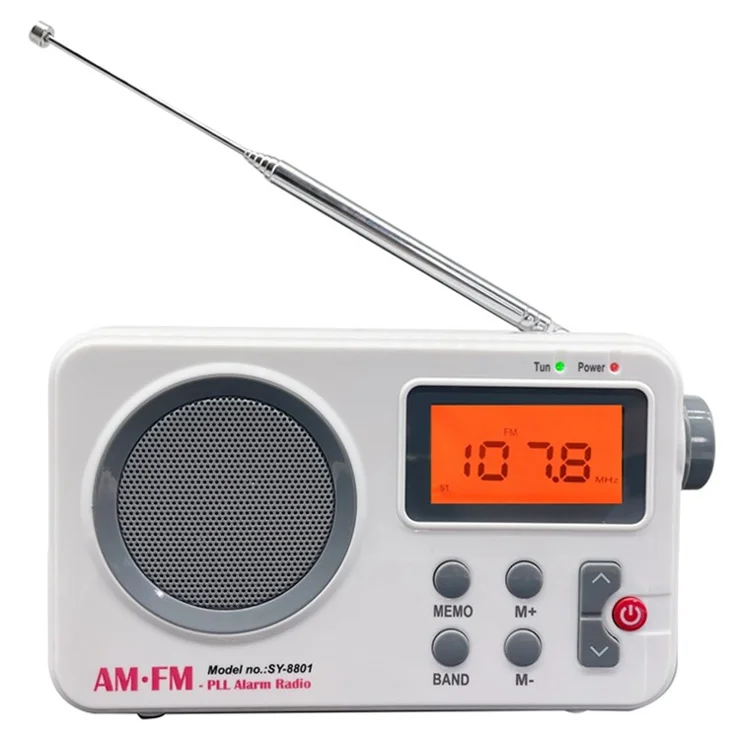 SY-8801 Portable Retro AM FM Radio HD LCD Screen HiFi Sound Loud Speaker Short Wave Radio