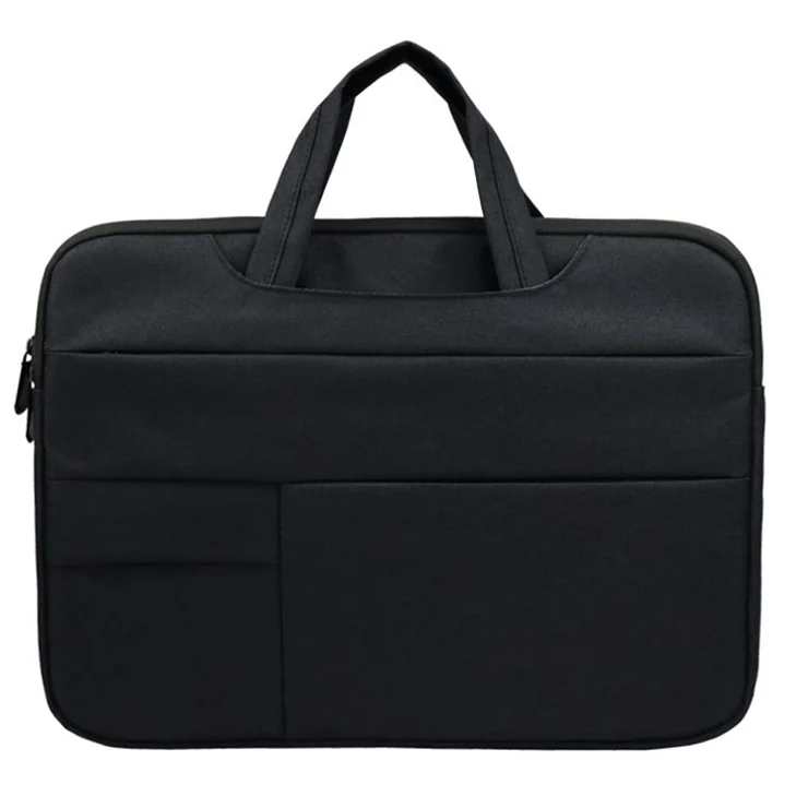 YOLINO QY-C015 12'' Laptop Bag Multifunction Simple Style Notebook Computer Sleeve with Hiding Handle Strap - Black