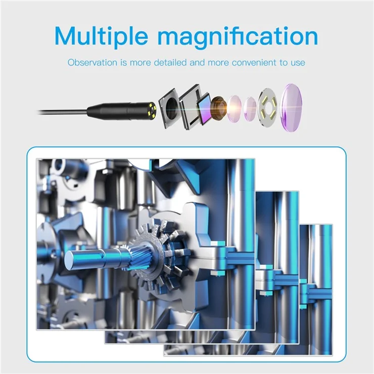 F230 WiFi Wireless Industrial Inspection Camera 14mm Telephoto Zoom Borescope Scope Camera with 10m / 4 LED Lights IP68 Waterproof Smart Phone Endoscope