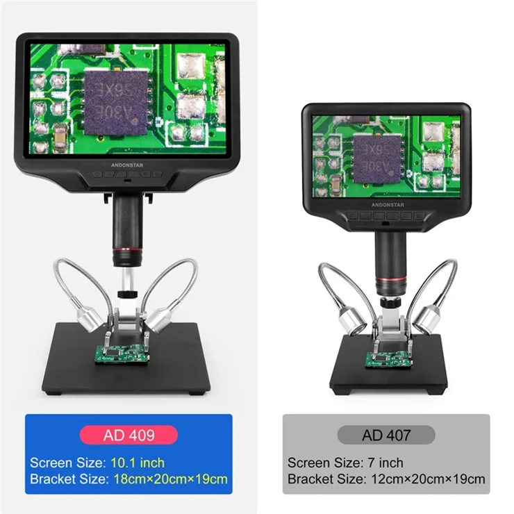 ANDONSTAR AD409 10.1 inch 300X 1080P Digital Microscope for Mobile Phone Repair Soldering Tool Support WiFi / PC / HD - UK Plug
