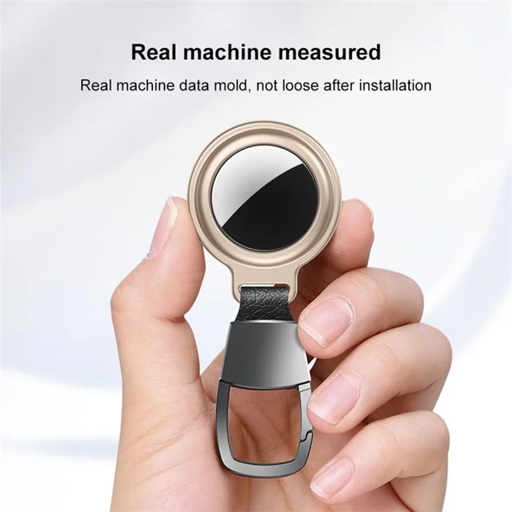 Magnetic Case for AirTag Keychain Protective Cover for Luggage Wallet Dog Collar - Silver