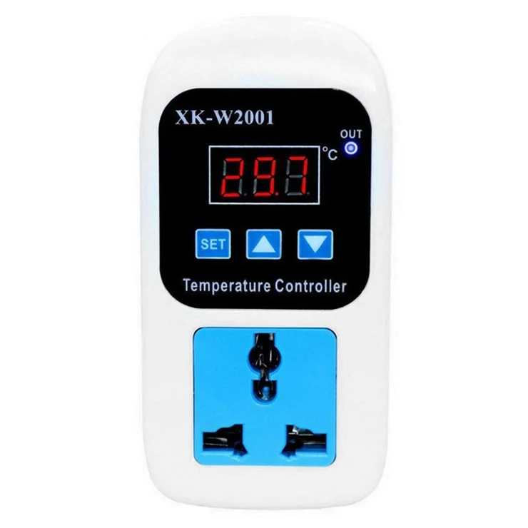 SMY-W2001 Temperature Controller Intelligent Digital Display Adjustable Temperature Socket with 1m Waterproof Probe - EU Plug