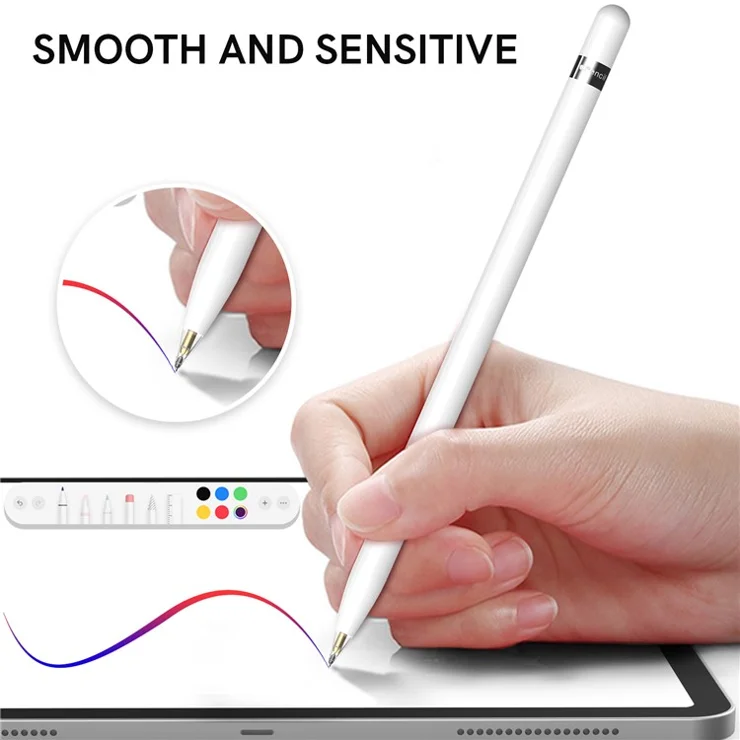 AHASTYLE WG58 For Apple Pencil 2nd / 1st Generation Capacitive Stylus Pen Nib Replacement Touch Screen Pen Tip - Transparent / 4mm Silver Nib