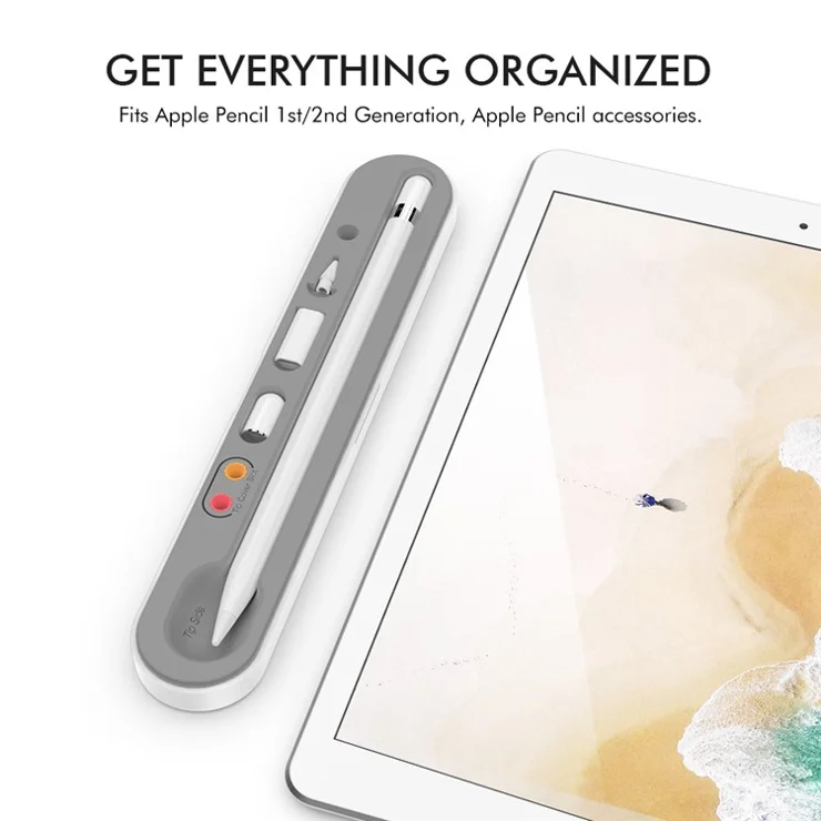 AHASTYLE PT121 Storage Box for Apple Pencil 1st / 2nd Generation Magnetic Stylus Pen Protective Case - Grey
