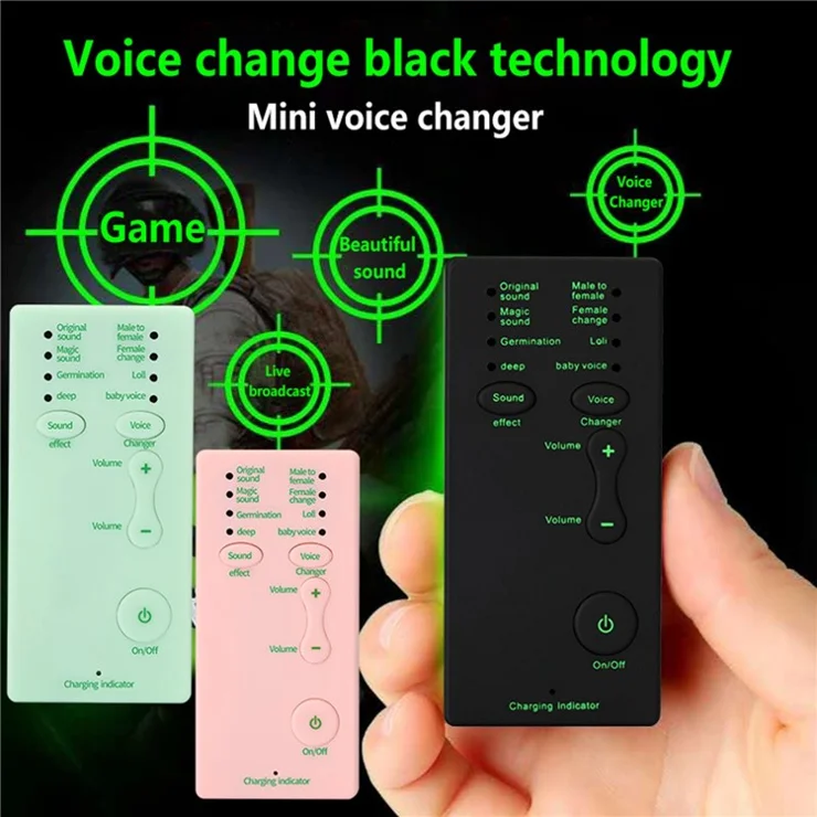 M1 Sound Card Changer Portable Mini Voice Changer for Live Streaming, Gaming - Black