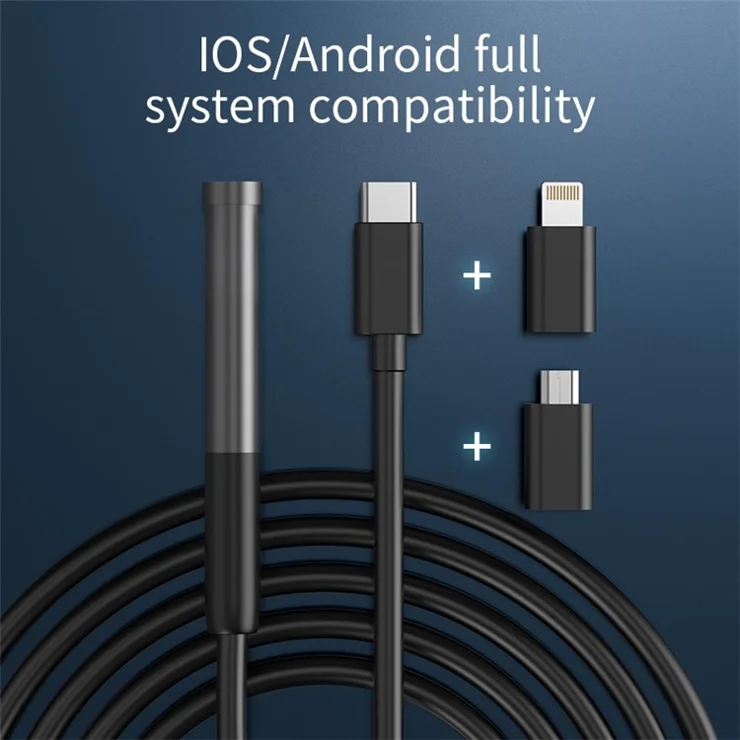 W300 3m Wire 8mm Lens Endoscope Camera IP67 Waterproof 1080P Borescope for iOS Android