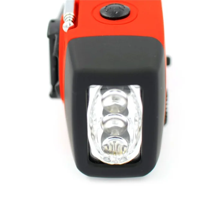 HY-071 Emergency Hand Crank Solar Weather Radio Flashlight AM FM NOAA Radio 2000mAh Power Bank Phone Charger - Red