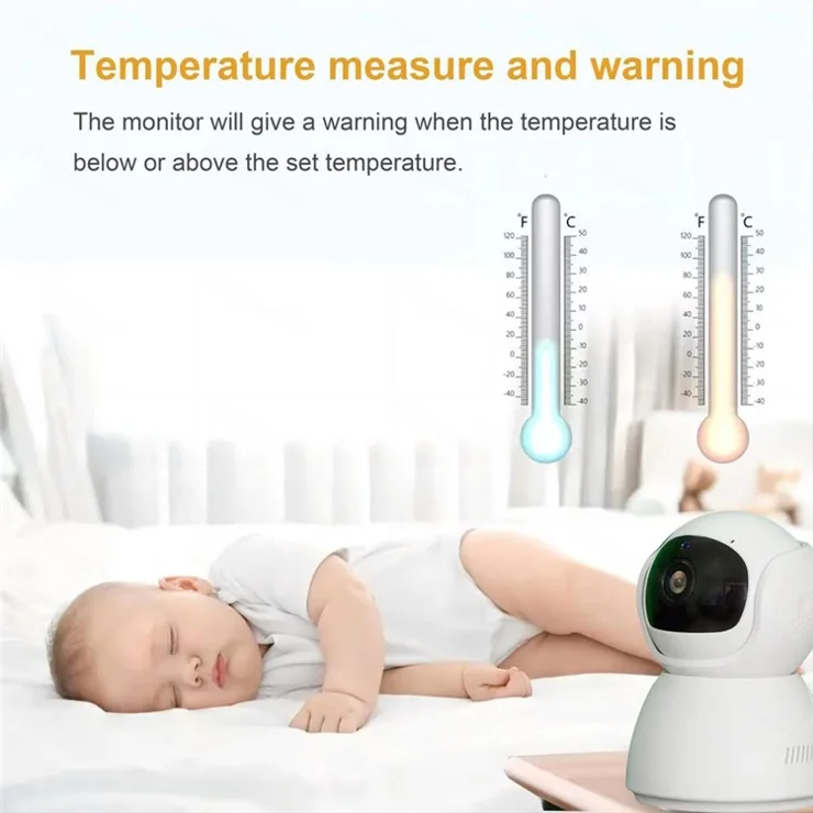 ABM700 5-inch Baby Monitor 1080P Camera Monitor Transmitter + Receiver Set Support Two-Way Voice - AU Plug