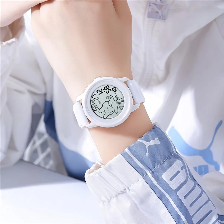 SKMEI 2217 Creative Electric Watch Simple Style Student Sports Electronic Watch White