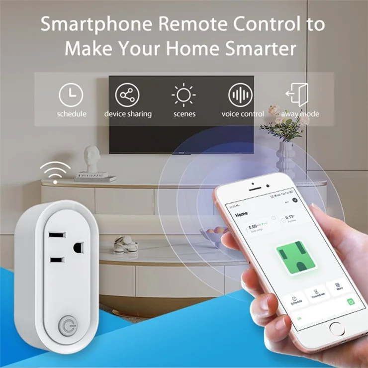 NEO NAS-WR12WM Power Consumption Display Tuya Matter WiFi Plug Remote Control 15A Socket - US Plug