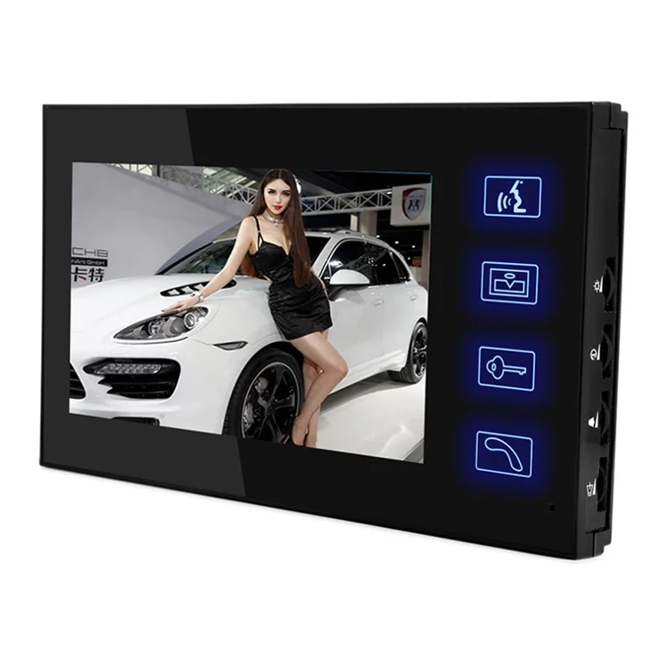 806FC12 EU Plug 7" Wired Intercom Video Doorbell System 1 Camera+2 Monitor