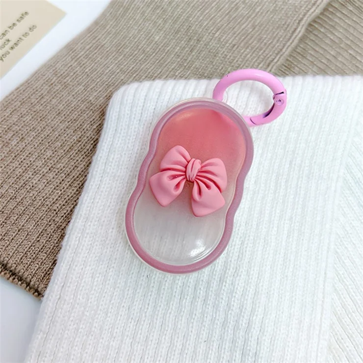 For Samsung Galaxy SmartTag2 TPU Case Bluetooth-compatible Tracker Cover with Ring Buckle - Red Bowknot+Pink Ring