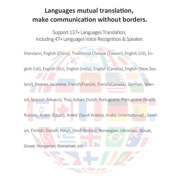 T10 PRO Smart Voice Translator Real-Time Translator with 14 Languages Offline Photo Translation Device - White