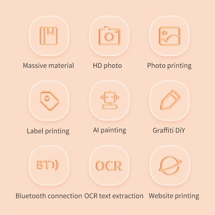 X7 Breathing Light Mini Portable Printer Wireless Thermal Photo Pocket Printer, Standard Version - Pink