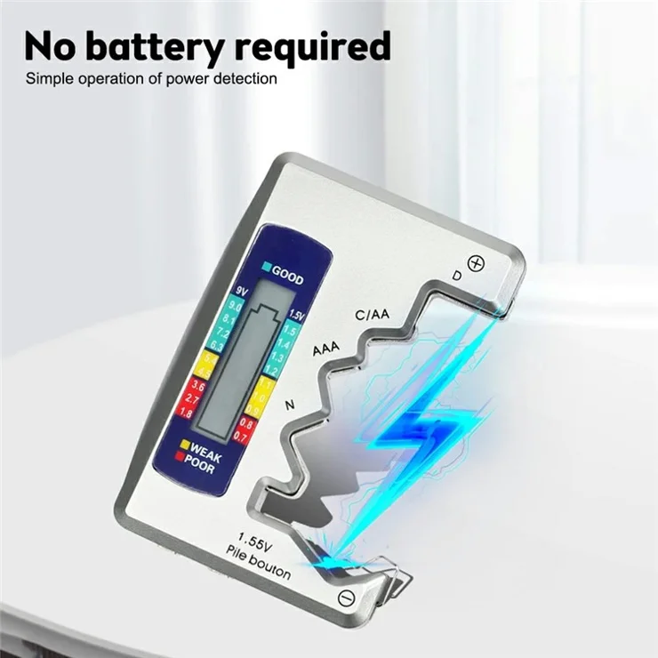 BT886 Battery Power Tester Digital Display Portable Battery Capacity Indicator - Silver