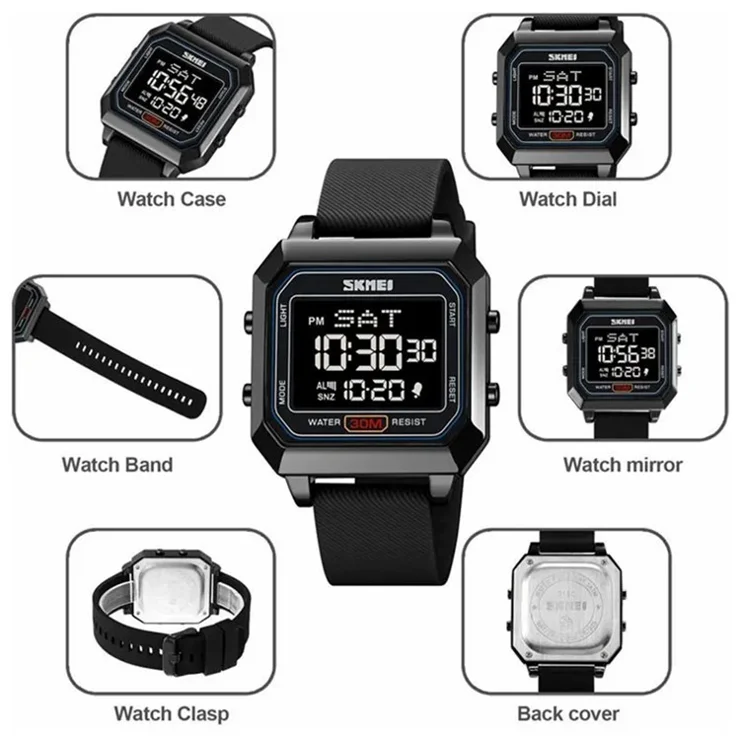 SKMEI 2150 Children Luminous Electronic Watch 30m Waterproof Outdoor Wrist Watch - Black / Red