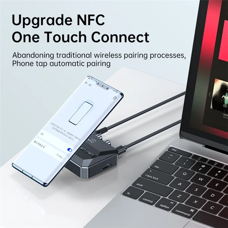 T59 Bluetooth-compatible 5.3 Audio Receiver Stereo Sound Lossless Music NFC Wireless Adapter (CE Certified)