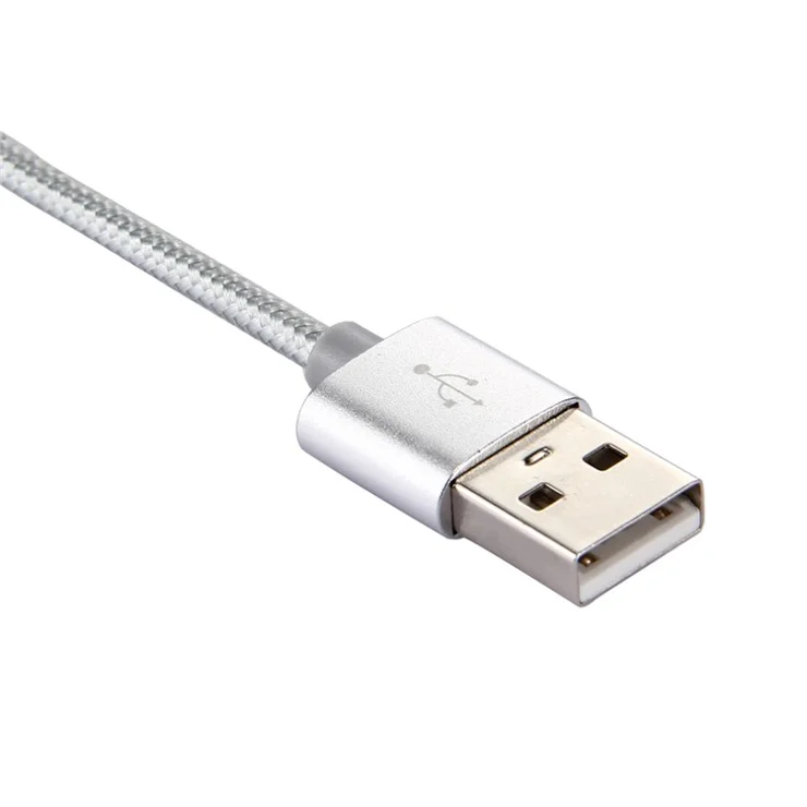 For iPhone 15 Series 0.5m Woven Texture Type-C USB Reversible Cable for Samsung Note 8 / S8 / S8 Plus etc. - White