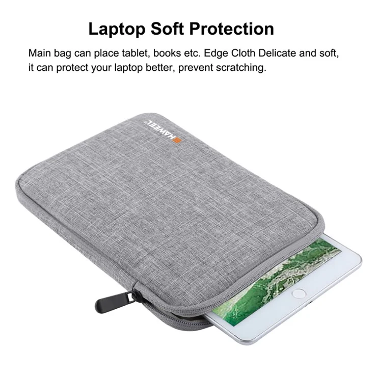 HAWEEL Splash-proof Shockproof Oxford Pouch Cover Tablet Bag for 7.9-inch Tablets - Grey