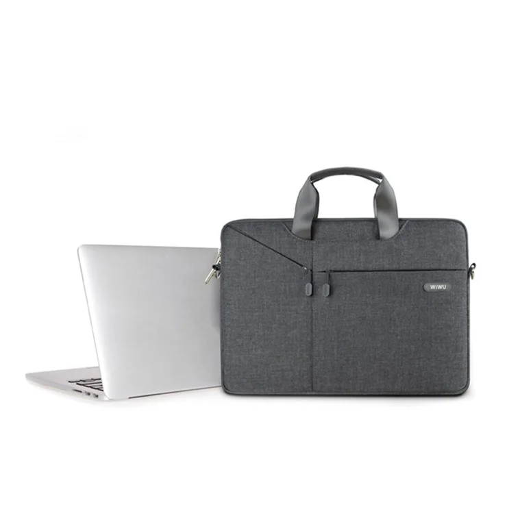 WIWU Oxford Sleeve Travel Laptop Bag Handbag with 3-way Use for 13-inch MacBook - Dark Grey