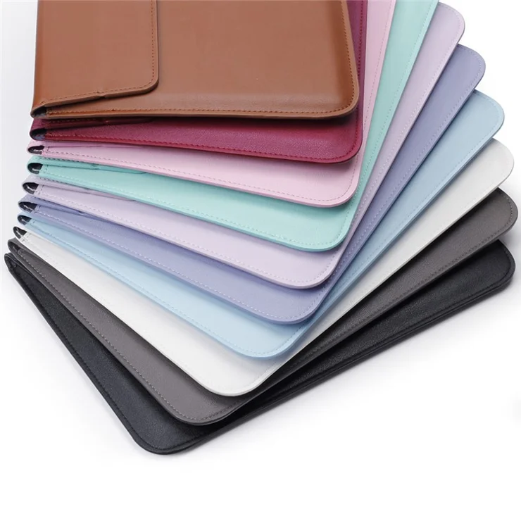 Envelop Style PU Leather Laptop Bag Sleeve Pouch for MacBook Air 13.3-inch / iPad Pro 12.9 - Brown