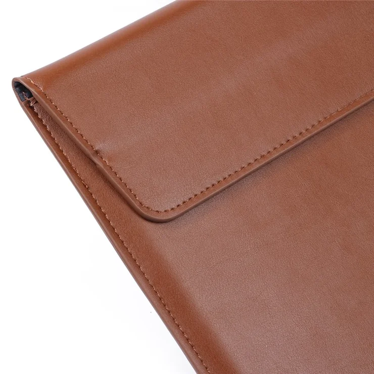 Envelop Style PU Leather Laptop Bag Sleeve Pouch for MacBook Air 13.3-inch / iPad Pro 12.9 - Brown