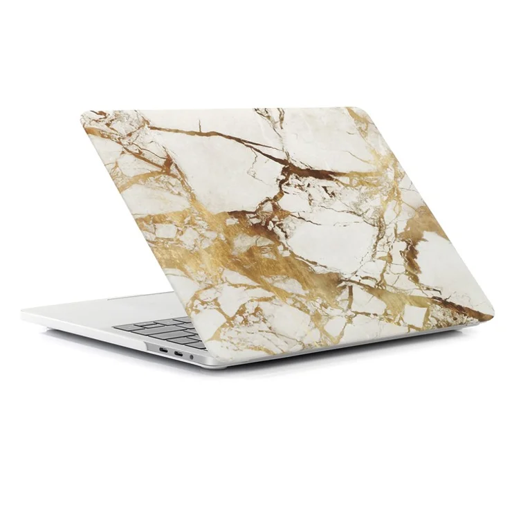 Patterned Hard Protective Cover for Macbook Pro 15.4-inch 2016 with Touch Bar (A1707) - Marble Texture / Gold