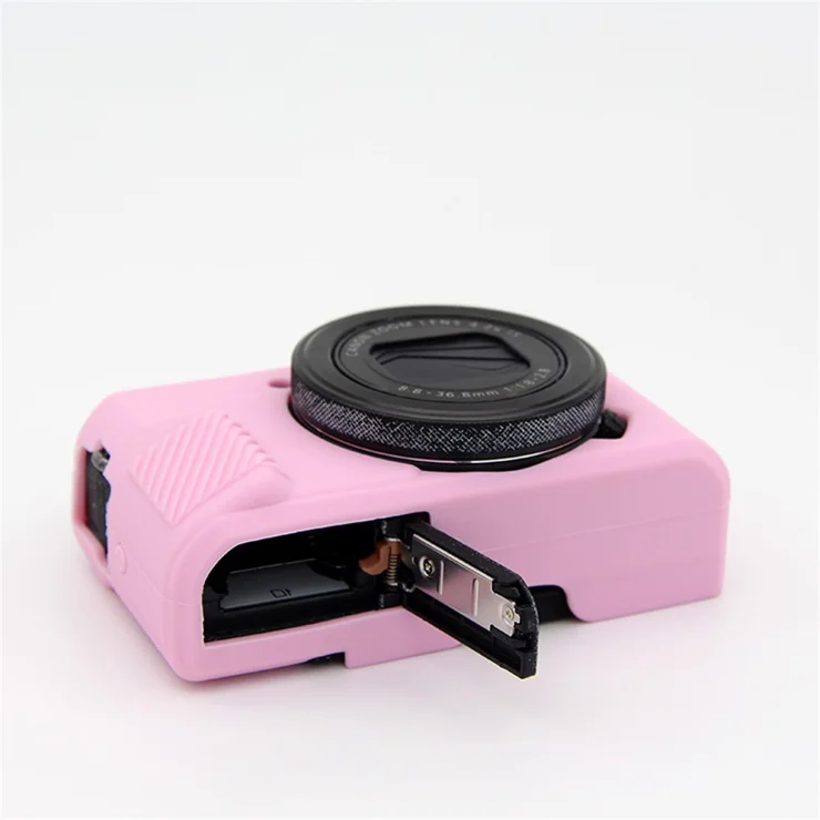 Custodia In Silicone Per Canon G7 X Mark II - Protezione Morbida Con Copriobiettivo, Rosa