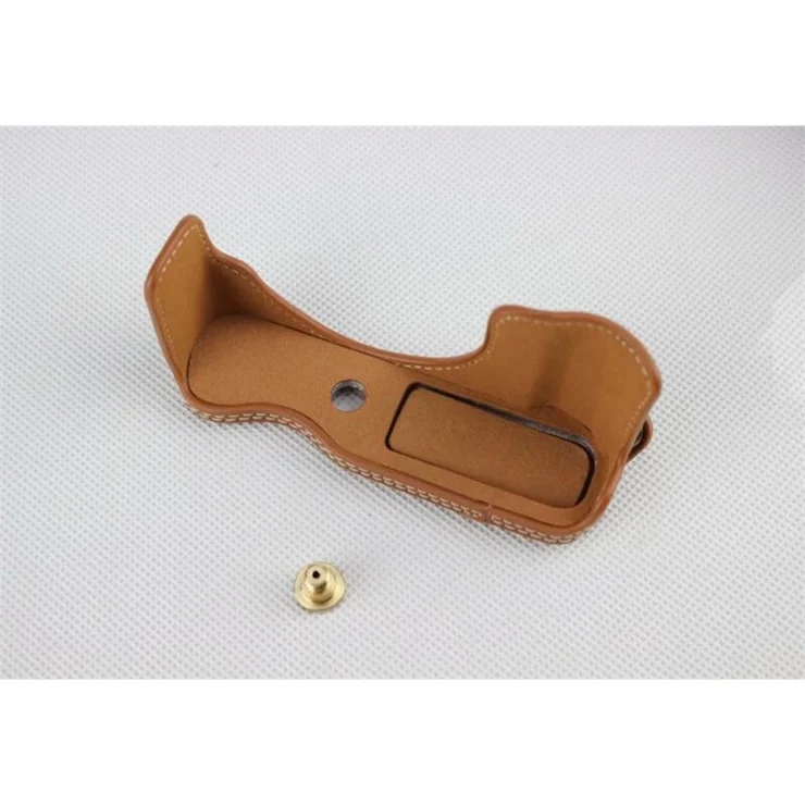 Brown - Genuine Leather Half Camera Protection Case for Panasonic GF7/GF8/GF9/GF10
