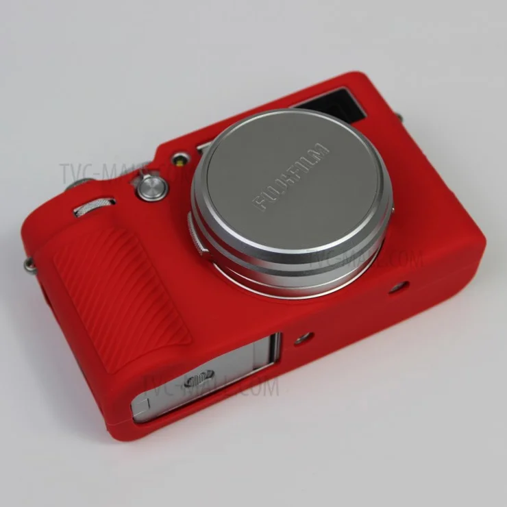 Shockproof Silicone Protective Camera Case for FUJIFILM X100V - Red