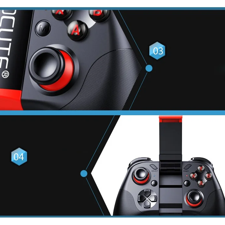 MOCUTE 054 Bluetooth-compatible Crystal Button Remote Controller Game Pad for Smartphone for VR TV BOX