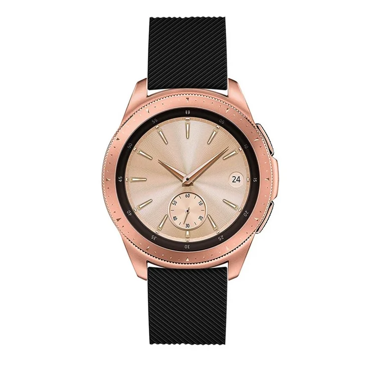 Twill Texture Silicone Watchband Strap for Samsung Galaxy Watch 42mm - Black