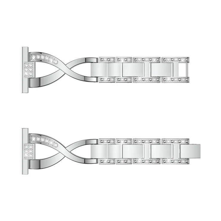 22mm X-shape Rhinestone Decor Alloy Watch Strap for Samsung Galaxy Watch 46mm - Silver