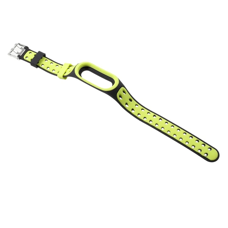 Two-tone Silicone Watch Band for Xiaomi Mi Smart Band 4 / Mi Band 3 - Green / Black