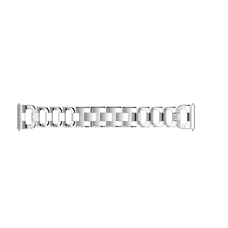 22mm D-shape Rhinestone Decor Alloy Watch Bracelet for Samsung Gear S3 Frontier / S3 Classic - Silver