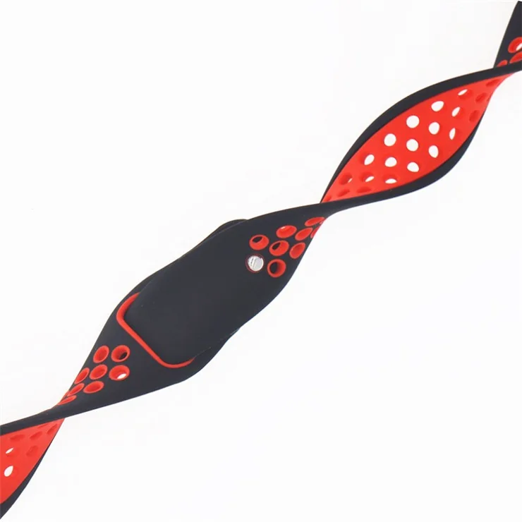 20mm Two-Tone Silicone Watch Band for Garmin Forerunner 645 Music / Vivoactive 3 / Vivomove HR, Adjustable Watch Strap Replacement - Black / Red
