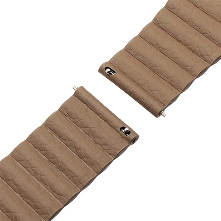 22mm Magnetic Buckle Leather Watch Bands for Samsung Galaxy Gear S3 Classic/Frontier / Huawei Watch GT / Motorola Moto 360 2nd Gen / Ticwatch - Dark Brown