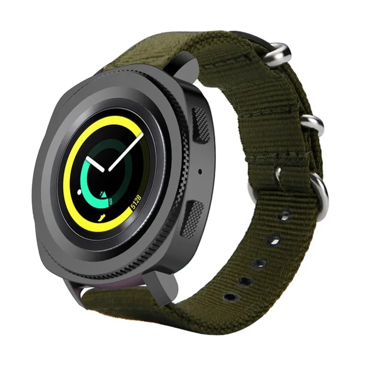 Nylon Watch Band Strap 20mm for Samsung Gear Sport R600 - Army Green