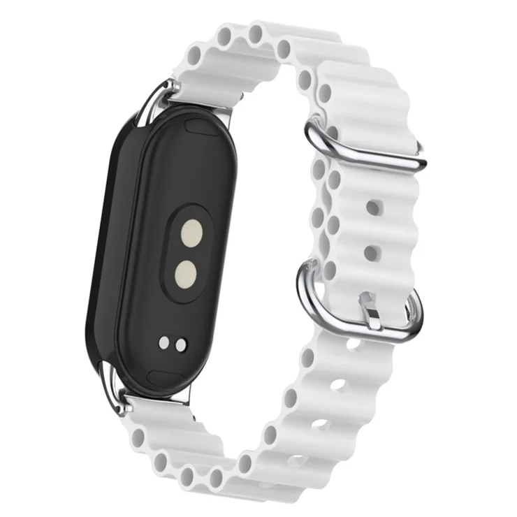 For Xiaomi Smart Band 9 NFC / 9 / 8 NFC / 8 Ocean Band Adjustable Loop Sport Watch Strap with Connector - White